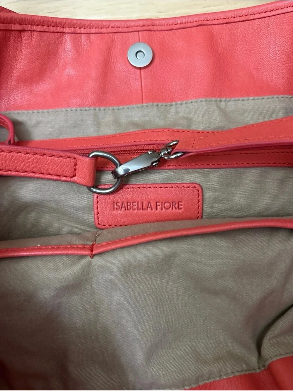 Isabella Fiore Large Laser-Cut Tote Bag – Coral Pink